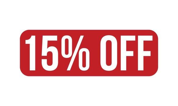 15 percent off rubber stamp red 15 percent off rubber grunge stamp seal illustration free vector